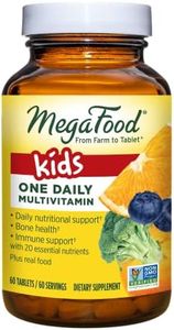 MegaFood Kids One Daily - Kids Vitamins - With Vitamin B, Vitamin C, Vitamin D & Zinc - Bone Health & Immune Support Supplement - Non-GMO, Vegetarian, Made Without 9 Food Allergens - 60 Mini Tabs