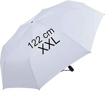 Full Class – Parapluie de poche XXL avec ouverture et fermeture automatiques – Grand toit de 122 cm, Blanc., 122 cm