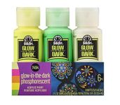 FolkArt Glow in The Dark Paint Set, 2 Fl Oz (Pack of 6)