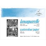 Lana Artists' Watercolour - Lanaquarelle - 18 cm x 26 cm Natural White Fine Grain/Matt Surface/Cold Press 300 GSM 100% Cotton Paper, 4 Side Glued Pad (Block) of 20 Sheets