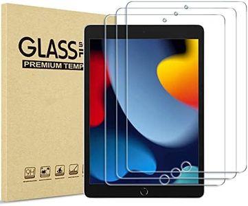 [3 Pack] ProCase iPad 10.2 9th Gen 2021/ 8th 2020/ 7th 2019 Screen Protector, Tempered Glass Screen Film Guard for 10.2" A2602/A2603/ A2270/A2428/ A2197/A2198 -Clear