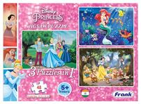 Frank Disney Princess (48 Pieces) 3 in 1 Jigsaw Puzzle for Kids Above 5+ Years - Fun & Challenging Brain Booster Games - for Enhanced Focus and Memory - 11310