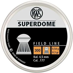 Umarex RWS Superdome Field Line Pellet Gun Pellets.177 Caliber, 8.3 Grains, 300 Count, Grey