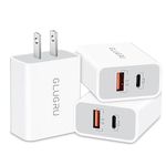 USB C Charger Block, 3 Pack 20W Dual Port QC+PD Power Adapter Cube, USBC Fast Wall Charger Plug Brick Charging Block for iPhone 16 15 14 13 12 11 Pro Max XS XR X SE 8 7 6 Plus, AirPods, Samsung, LG