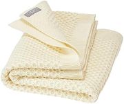 Disana Honeycomb Knit Blanket, 100% Organic Merino Wool GOTS, IVN Best | Cuddly Soft Blanket with Honeycomb Pattern | Newborn Baby Toddler Child Unisex | Baby First Equipment | Made in Germany |