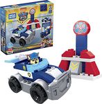 Mattel Mega Bloks PAW Patrol Chase's City Police Cruiser, 1 Poseable Chase Figure, 30 Mini Building Blocks, ​Building Toys for Toddlers, Ages 3+, GYJ00,