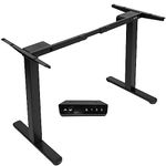 VIVO Electric Dual Motor Standing Desk Frame for 104cm to 208cm Table Tops, Frame Only, Ergonomic Standing Height Adjustable Base with Push Button Memory Controller, Black, DESK-V122EB