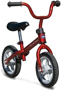 Chicco Balance Bike, First Bike for Kids with Puncture-Proof Tyres, Soft Non-Slip Paddle, Fully Adjustable, 2-5y, 25kg, Red Bullet
