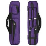 MangoRun Pool Cue Case 4x4 with Backpack Straps Carrying Case for 4 Pool Cues (Purple)