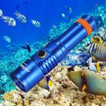 ORCATORCH D710 Scuba Diving Light, 3000 Lumens Super Bright Underwater Torch with 6 Degrees Narrow Beam, IP68 Waterproof Night Dive lamp 150 Meters Submersible Flashlight (Blue)