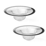 Shower Hair Drain Catcher, Stainless Steel Hair Catcher for Sink Bathroom Tub Drain Hair Catcher 2 Pcs By Lechay (4.33 inch 2pcs)