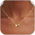 Ursteel Initial Necklaces for Women - Dainty Initial Heart Necklace for Women Letter T Necklace Trendy Girls Lockets Necklaces 14K Gold Plated Personalized Jewelry Birthday Gifts
