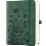 HwxBen Lined Journal Notebook– 365 Pages,Hardcover Leather Journals for Women Writing, A5 5.9'' x 8.5''College Ruled 100 gsm Paper for Work,Note-Taking,Office,School,Home Supplies,SeaGreen.