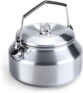 VEADOOLLY Camping Kettle Outdoor Campfire Camp Kettle, 1L Stainless Steel camping tea kettle Coffee Pot, Portable Lightweight Teapot Fast Heating Boiling Water, Ideal for Hiking Picnic Travel, Silver