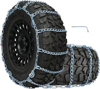 SCITOO QG2228CAM Snow Chains for Car Pickup Trucks SUV,Universal Emergency Tire Traction Chain,Anti-Skid Thickening Tire Chains Width 225 235 245 255 265 275 285 295(15" 16" 17" 18" 19" 20")- Set of 2
