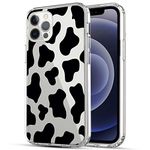 iPhone 12 Pro Max 5G Case, RANZ Anti-Scratch Shockproof Series Clear Acrylic + TPU Bumper Protective Case for iPhone 12 Pro Max (6.7 inch) [2020 Released] - Cow Print