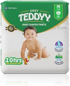 TEDDYY Easy Baby M Size Diaper Pant Style | 74 Count (Medium) | 7–12 kg (Pack of 1) | Long Protection Hours | Anti-Bacterial | Airy Breathable Fit | Rapid Soaker Channels with Wetness Indicator