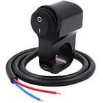 Waterproof Solid AL Alloy IP68 Toggle Switch for Motorcycle Handlebar, Ourbest 12V Dirt Bike Light Switch - Fits 7/8" Handlebars Black