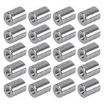 TOPPROS （ Pack of 20） M3 Round Connector Nuts, 304 Stainless Steel Coupling Nut 8mm/0.31 inch Length Outside Diameter6mm / 0.24 inch