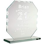 CRAZY TONY'S Personalised Laser Engraved Mens 21st Birthday Cut Glass Plaque Sons Trophy