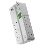 APC Surge Arrest Essential - PM6U-UK - 6 outlets - 2 USB charging ports - Equipment Protection Policy 50.000 €,White