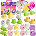 Squishy Toy Kits (24ct) - Perfect Goodie Bag Party Favors for Kids Birthday Party - Each Includes Large Mochi, Kawaii Squishies & Matching Stickers - Kids Multi-Item Party Favor Packs for Boys & Girls