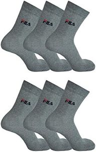 Fila 6 Pacco Unisex Calzini, Sport Calze Donna o Uomo con Suola (6 Paia) - Grigio (400), 43-46 - 6 Paia