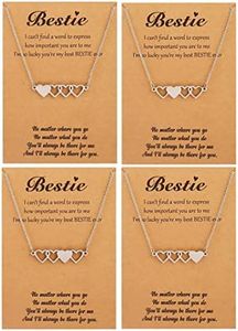 HUASAI 2/3/4/5 Best Friend Necklace Friendship Necklaces Heart Matching Sister Necklaces for Teen Girls, other, other