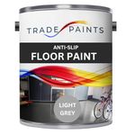 Anti-Slip Floor Paint - Ideal For Concrete, Stone, Brick, Wood & Metal - Provides A Safer Slip-Resistant Coating For Both Residential & Commercial Use (Light Grey BS00A05) - 5 Litre