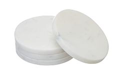 EHC Marble Coaster Set of 4, Coasters for Mugs Drink Coasters for Coffee Table, Solid Marble White