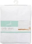 aden + anais Classic Crib Skirt, 100% Cotton Muslin, Super Soft, Tailored Fit, White