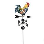 w5bhj88 Weather Vane with Rooster Ornament, Cast Iron Wind Vane Weather Vane for Roofs Rooster Weathervane Garden Yard Patio Decor