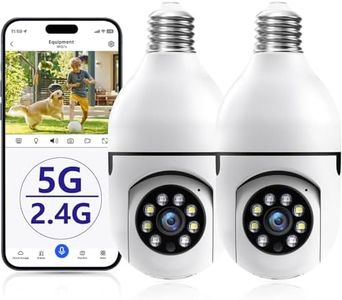 GBIUT Light Bulb Security Cameras Wireless Outdoor, 5G&2.4GHz WiFi Lightbulb Security Camera for Home Security, Two-Way Talk,Color Night Vision, Outdoor Bulb Camera Wireless Work with Alexa (2Pcs)