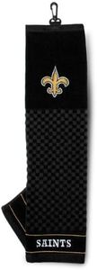 Team Golf NFL New Orleans Saints Embroidered Golf Towel Embroidered Golf Towel, Checkered Scrubber Design, Embroidered Logo