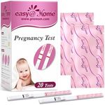 Easy@Home Pregnancy Test Strips Kit, Powered by Premom Ovulation Predictor iOS and Android APP, 20 HCG Tests
