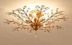 Garwarm Vintage Crystal Chandeliers Ceiling Lights Crystal Pendant Lighting Ceiling Light Fixtures Chandeliers Lighting for Living Room Bedroom Restaurant Porch Chandelier (5 Light,Gold)