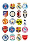 Famous Football Teams Arsenal Chelsea Etc Stickers - Pack of 20 (Vinyl Stickers,Multipurpose use for Laptop/Mobile/Bike/Luggage/Bottle/Guitar/Journal), 2.5 x 2.5 inches, Multicolor