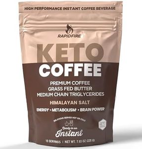 Rapidfire Ketogenic High Performance Instant Coffee Mix, Supports Energy and Metabolism, 15 Servings, brown, 7.93 ounce (pack of 1)