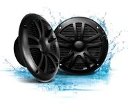 BOSS Audio Systems MR6B 180 Watt Per Pair, 6.5 Inch , Full Range, 2 Way Weatherproof Marine Speakers Sold in Pairs, BLACK