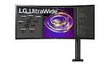 LG 34WP88CN-B 34 Inch QHD (3440 x 1440) Curved Monitor with UltraWide 5ms 60Hz Display and Ergonimic Monitor Arm, AMD FreeSync, USB Type C, Black