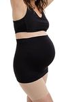 Maternity Belly Band - 4-Way Stretch Post Partum Belly Band for Lumbar & Back Support - Pregnancy Must Haves, Black, 12-16 (L)