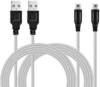 BATSOEASY 2 Pack 5ft 3DS/ 2DS USB Charger Cable, Nylon Braided Power Charging Cord Cable Compatible with Nintendo New 3DS XL/New 3DS/ 3DS XL/ 3DS/ New 2DS XL/New 2DS/ 2DS XL/ 2DS/ DSi/DSi XL