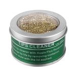 Flexzion Soldering Iron Tip Cleaner, Soft Coiled Brass Wire Sponge Stainless Steel Holder with Rosin Flux