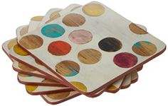 Creative Tops Retro Spot Premium Cork-backed Coasters, Multi-colour, Set of 6