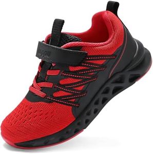 koppu Kids Tennis Shoes girlsboys Sneakers Lightweight Running Shoes for Toddler/Little Kid/Big Kid Black and Red