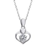 GIVA 925 Silver Stamped Zircon Dual Heart Pendant with Chain | Gifts for Girlfriend, Gifts for Women and Girls |With Certificate of Authenticity and 925 Stamp | 6 Month Warranty*