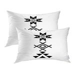 Batmerry Aztec Pillowcases,Navajo Tribal Design Native American Element Decorative Bed Pillowcases Digital Printing Blended Fabric Bedroom Set Hidden Zipper on Short Side 20X26 in