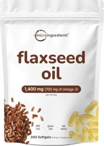 Flaxseed Oil 1,400mg, 300 Liquid Softgels | Flaxseed Oil Supplement with Omega 3, 6, & 9 Fatty Acids + DHA & Alpha Linolenic Acid (ALA) | Fish Free Omega Source | Non-GMO