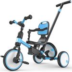 besrey Toddler Bike 1-3 Years Old,Toddler Tricycle with Spare Wheel,5 in 1 Kids Trike with Push Handle,Backrest and Safety Belt,Balance Bike 1+ Year Old,Birthday Gift and Toy for Boys and Girls