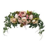 Wedding Arch Flowers, 30 Inch Rustic Artificial Floral Swag for Door Lintel, Green Leaves Rose Peony Sunflowers Table Centerpieces Home Decoration